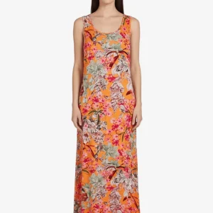 Abito Lungo Miss Bikini Floreale Arancione