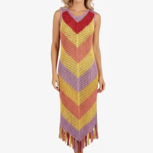 Abito Midi Donna Vacanze Italiane Multicolor Cotone Mare