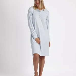 Camicia da notte Donna in caldo cotone Admas 61199 azzurro