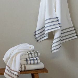 Lasa Home Set Asciugamani 1+1 viso e ospite  Riga con frange