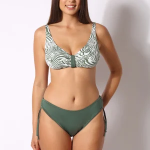 Bikini Ferretto Invisibile Curvy + Slip con lacci Fantasia Savana - Il Gabbiano