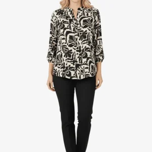 Blusa Donna Moki B Damasco Nero Viscosa