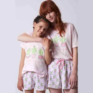 Admas Pigiama Coordinato Donna Bambina Cactus 55866 55217