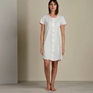 Camicia da notte donna aperta in cotone 9160
