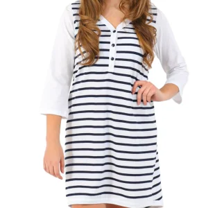 Camicia da Notte manica 3/4 polo Bianco