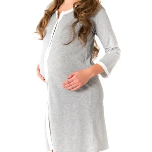Camicia da Parto melange manica lunga Grigio