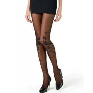 Collant donna Matignon Chic con corpino senza cuciture e motivo floreale