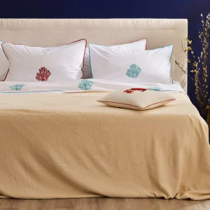 Bianco perla Completo Lenzuola in Percalle con Piping - CORALLO