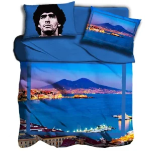 Completo lenzuola D10s Maradona I Love Sleeping digitale 3D matrimoniale