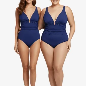 Intero Roidal Scollo Profondo Blu Accessorio Metallico