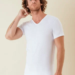 Speedy Line Maglia Scollo a V Mezza Manica Caldo Cotone Pack 3pz. OP04