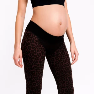 Leggings Premaman Leo Tabacco con Fascia di Sostegno
