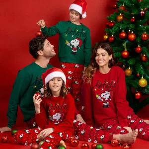 Pigiama Natalizio Snoopy Family coordinato Uomo Donna Bimbo Bimba art 62418 62017