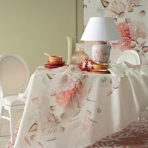 Blumarine Tovaglia in Lino art Seychelles var Corallo 170*270 cm