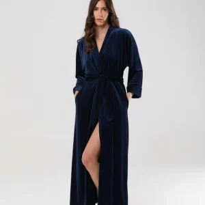 Kimono in Velluto di Seta Blu