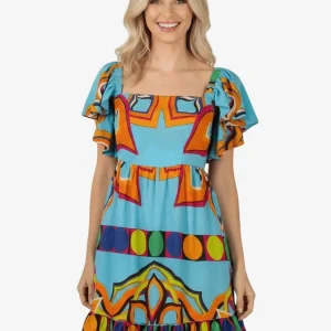 Abito Corto Panaji Schiena Scoperta con Volant