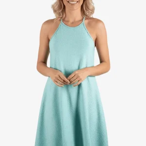 Abito Corto Olivia Pink Turchese Texture Goffrata