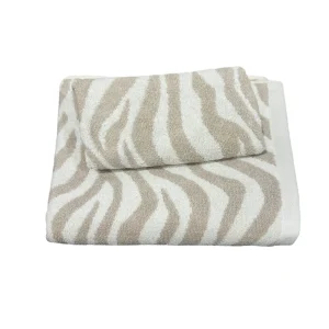 Set Asciugamani 1+1 viso e ospite Wild Lasa Zebra Beige